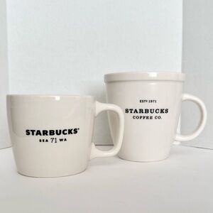 Starbucks Mugs 2001 Barista Mug and 2018 12oz SEA 71 WA Logo Mug